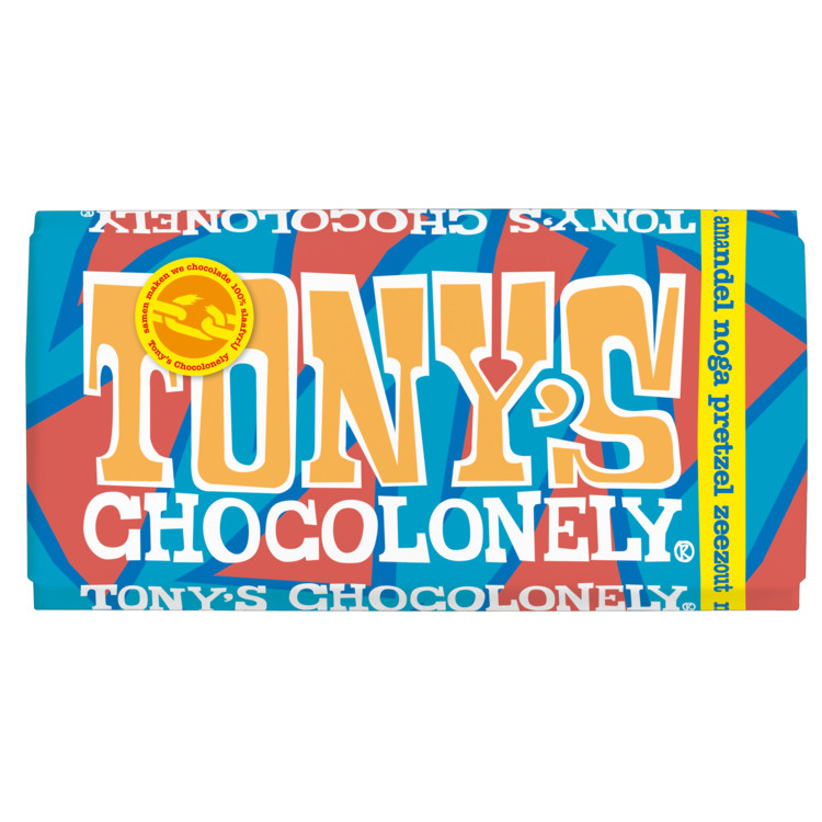 Tony's Chocolonely Bars Milk Pretzel Nougat Almond 180g