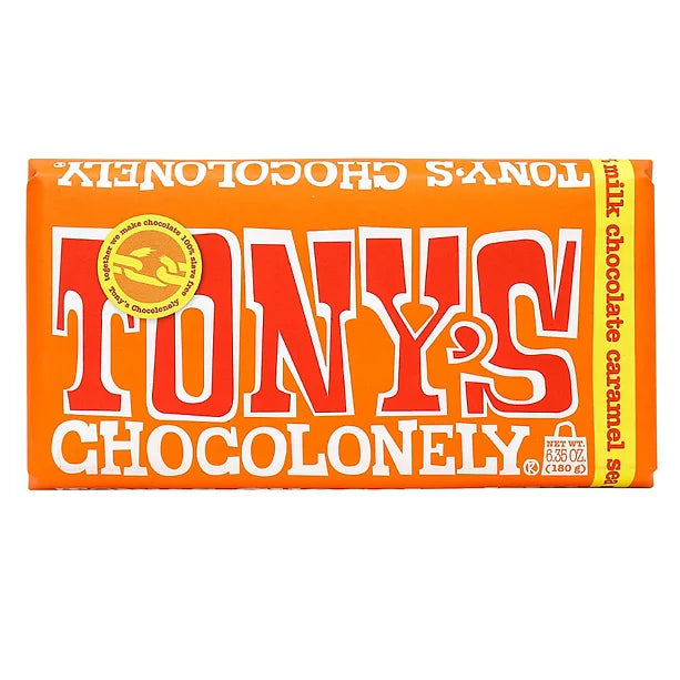 Tony's Chocolonely Bars Milk Caramel Seasalt 180g