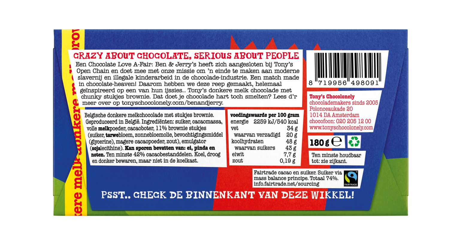 Tony's Chocolonely Bars Dark Brownie 180 g - Dutchy's European Market