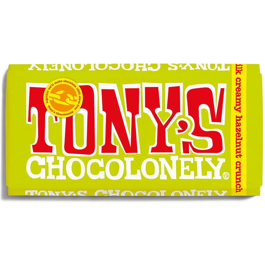 Tony's Chocolonely Bars Milk Hazelnut Crunch 180g