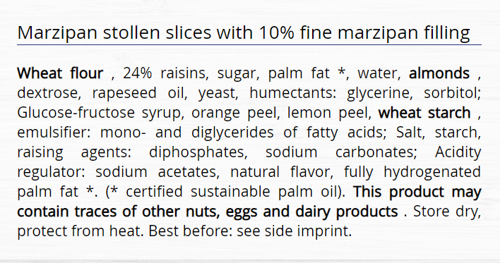 Kuchenmeister Marzipan Stollen in Cello 750 g - Dutchy's European Market