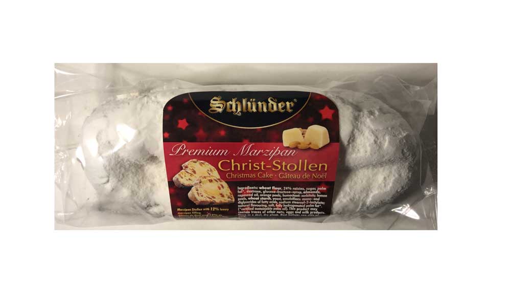 Schluender Marzipan Christmas Stollen 500 g - Dutchy's European Market