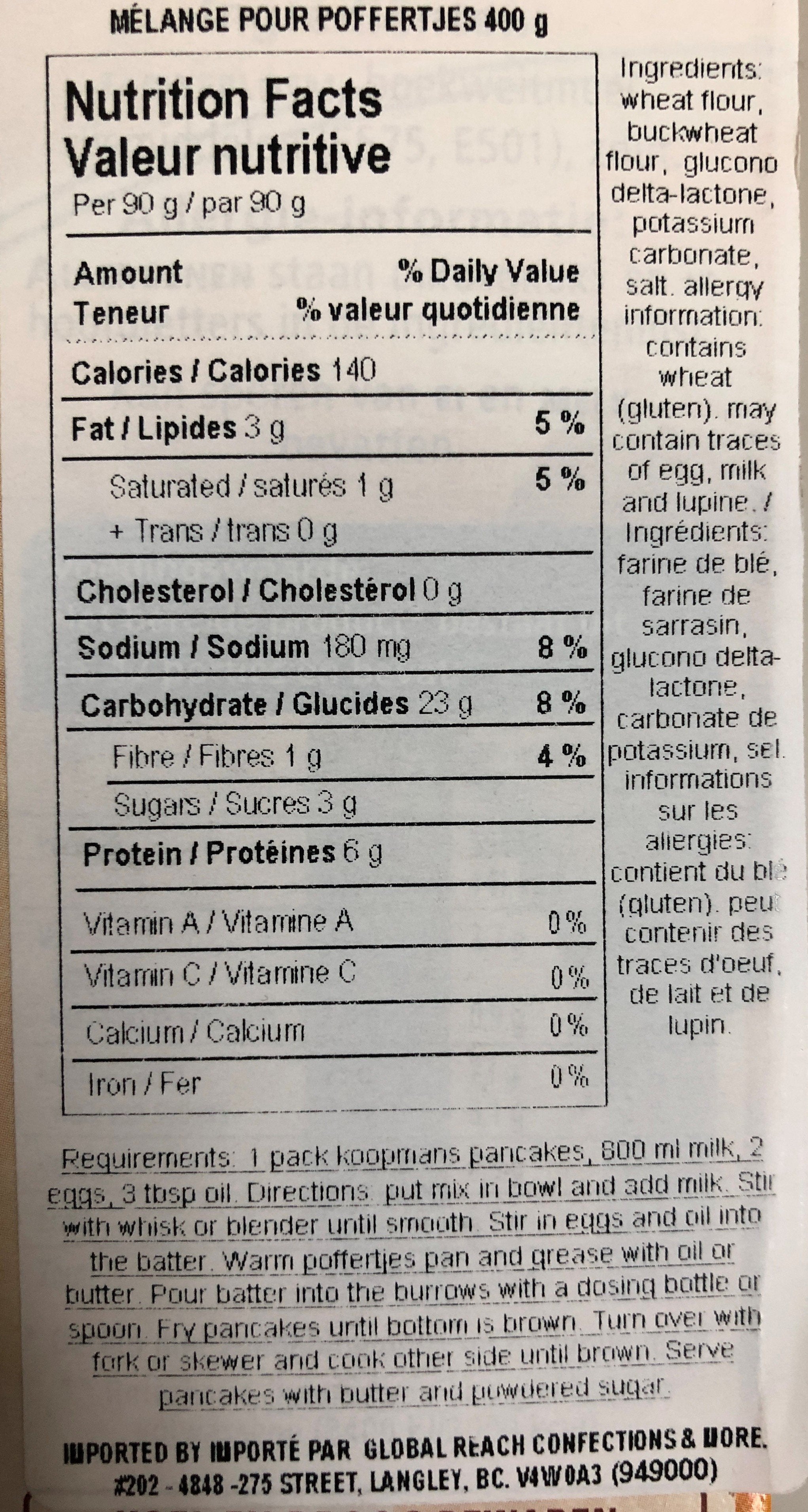 Koopman Poffertjes (dollar pancakes) Mix 400g - Dutchy's European Market