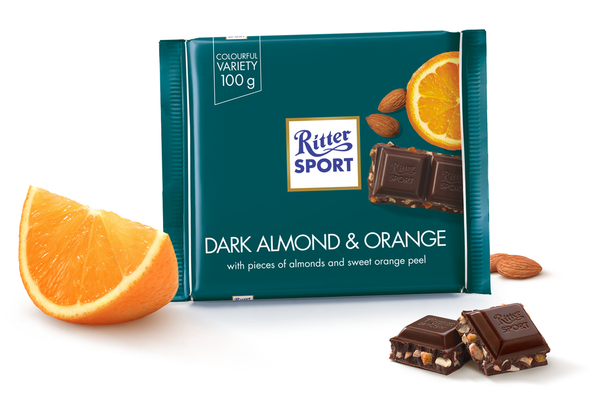 Ritter Sport Dark Almond Orange Chocolate 100g - Dutchy's European Market