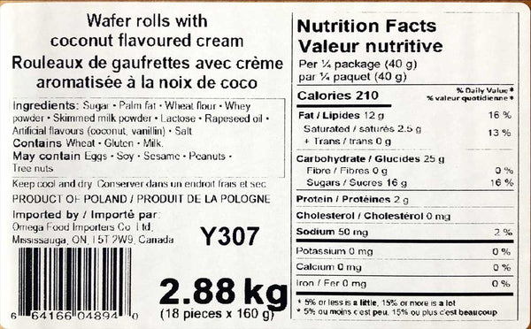 Imperial Wafers Coconut Rolls 160g - Dutchy's European Market