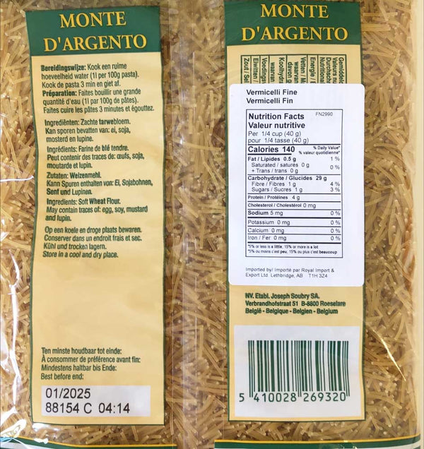 Tosca Fine Vermicelli Noodles 500g - Dutchy's European Market
