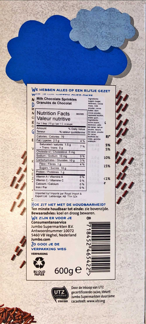 Jumbo Milk Chocolate Hail 600g - Dutchy's European Market
