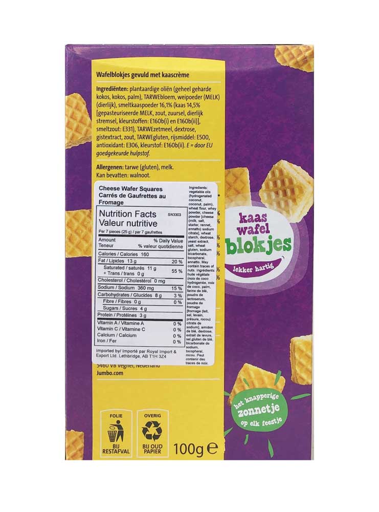 Jumbo Cheese Waffle Blocks 100 g - Dutchy's European Market