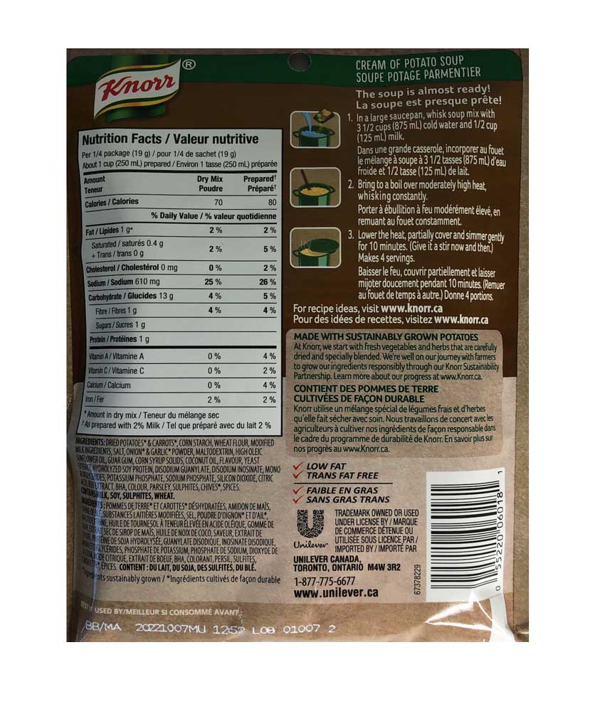 Knorr Cream of Potato Soup Mix 74g - Dutchy's European Market