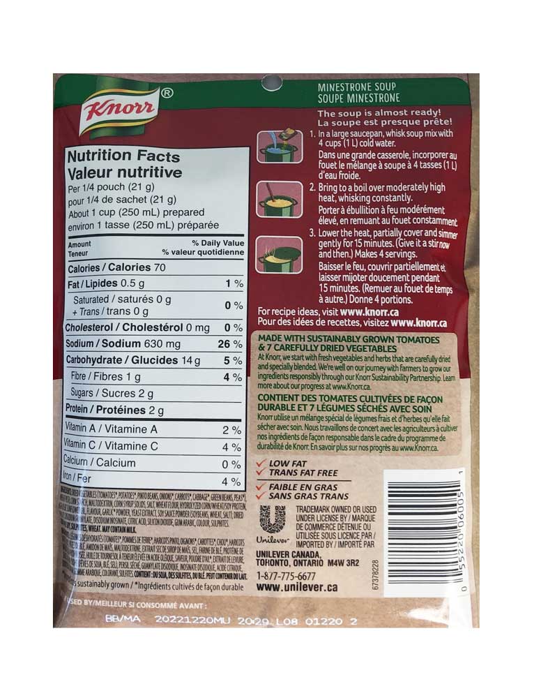 Knorr Minestrone Soup Mix 83g - Dutchy's European Market