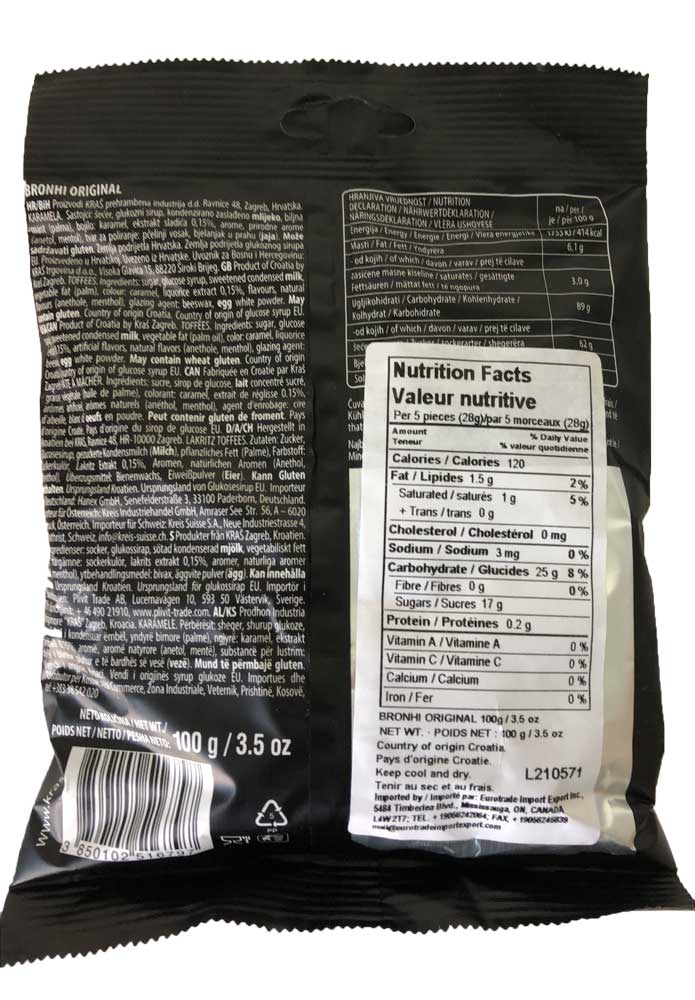 Kras Bronhi Original Herb Toffees 100g - Dutchy's European Market